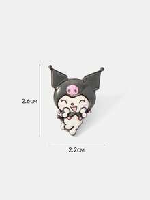 HELLO KITTY AND FRIENDS | SHEIN New Creative Cartoon Pattern Printing Brooch, IP Joint Design, Lovely Personalized, Simple And Generous, Can Also Be Used As Accessories, Suitable For - Black and White - View 10