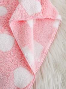 Cozy Pixies Bata de baño con capucha para bebé niña, de franela absorbente, linda y cómoda, apta para otoño/invierno, manta para diversas estaciones y ocasiones como baño y playa - Rosa Pálido - Ver 5
