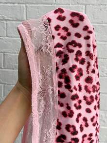 Jeanoix 女款性感辣妹時尚粉色豹紋蕾絲V領掛脖露背緊身洋裝 2件套 派對夜店外訪 夏季萬聖節 - 粉色 - 查看 6