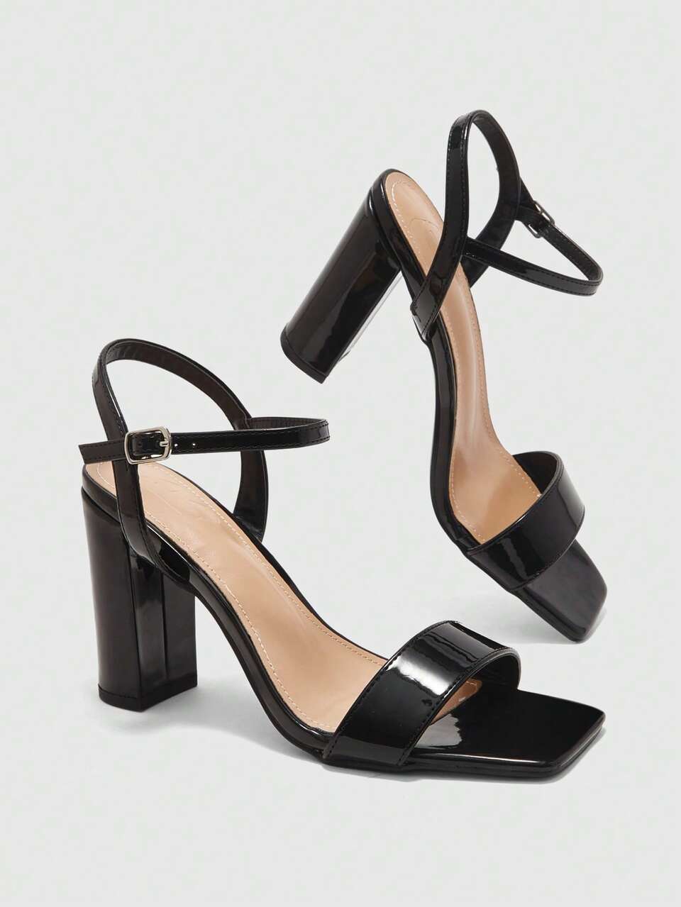CUCCOO BIZCHIC Women's Spring And Summer New Classic Workplace Simple Versatile Romantic Sexy With Ankle Belt High Heel Sandals
