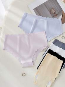 Teen Girl Solid Color Casual Daily Triangle Panties - Multicolor - View 4