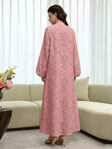 Yasmyna Spring/Summer V-Neck Light Pink Floral Print Dress - Pink - View 7