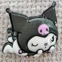 HELLO KITTY AND FRIENDS | SHEIN New Creative Cartoon Pattern Printing Brooch, IP Joint Design, Lovely Personalized, Simple And Generous, Can Also Be Used As Accessories, Suitable For - Black and White - View 13