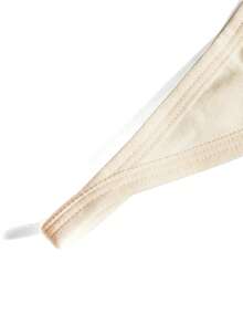 Ocili 7件套舒适纯棉极简比基尼内裤套装 - 卡其色 - 查看 3