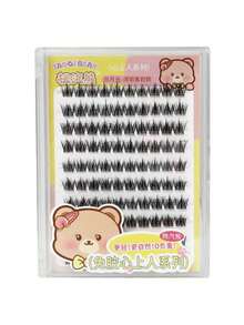 Bulu Mata Cat Eye Fluffy 100 Pcs Perekat Diri, Campuran 8-16mm D Curl Kit Ekstensi Bulu Mata DIY, Volume Alami dan Lembut - Hitam - View 9