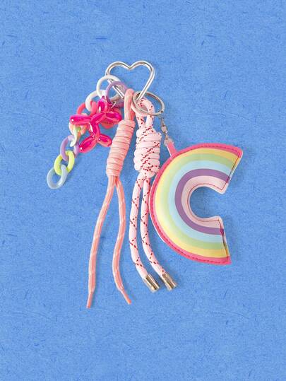 Popjeli Porte-clés pendentif arc-en-ciel, pendentif mode exquis, pendentif de sac à dos unique, bijou