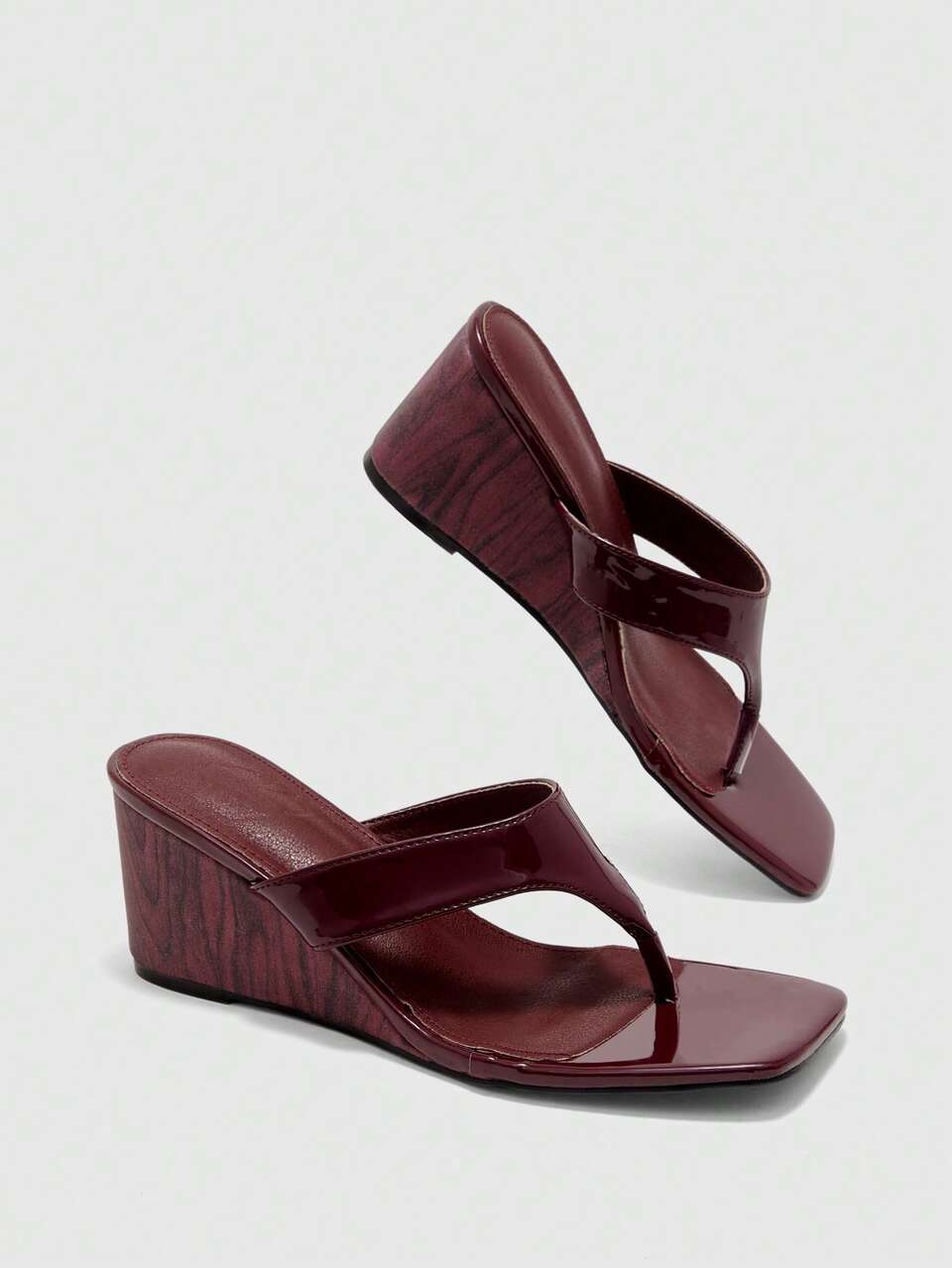 CUCCOO BIZCHIC Square Toe Elegant Commuter Women Wedge Sandals
