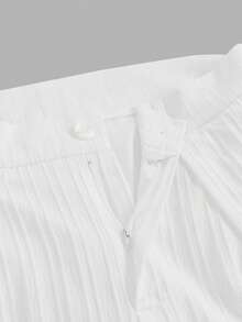 SWAVVY Pantalones casuales versátiles de unicolor con pierna curva para hombre - Blanco - Ver 7