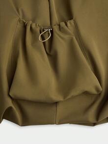 SHEIN Sweetro Plus Size Women's Casual Vacation Commute Cargo Tulip Hem Romper Fall - Green - View 6