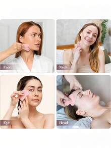 1 PC Natural Jade Gua Sha Board Facial Body Scraping Tool Relieve Swelling Stress Skin Care Ornament Holiday Gift - Heart-shaped Gua Sha Board - View 3