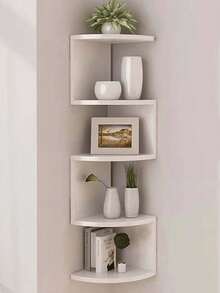 1PC Wall Corner Shelf, Moisture-Proof Triangular Storage Rack, Wall-Mounted Corner Bookshelf For Bedroom, Triangle Cabinet For Kitchen - Multicolor - View 3
