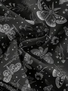 ROMWE Goth 女款全印花休閒百搭日常穿著裙 - 黑色 - 查看 4