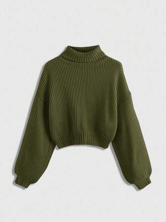 Plus Size Autumn/Winter Versatile Turtleneck Pullover Sweater