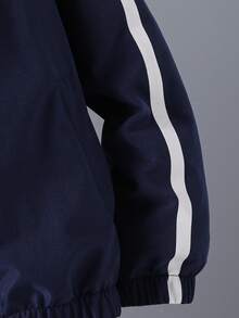 SHEIN 青少年男孩角色印花連帽夾克 - 藏蓝色 - 查看 4