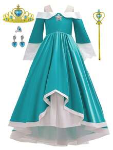 MINKOJA MINKOJA Princess Costume For Girls Birthday Party Ball Gown Kids Carnival Cosplay Dress Up Outfit Halloween Easter Game Role-Playing Children Fancy - Green - View 3