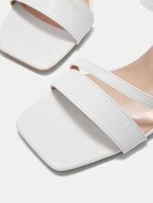 CUCCOO CURVES Plus Size Women's Wide Width Comfortable Casual Sandals, Suitable For Going Out, Vacation And Daily Wear, Summer For Christmas Wide Fit - 純白色 - 查看 8