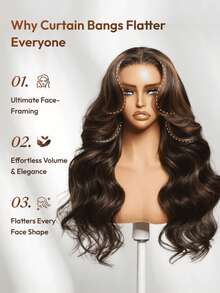 ALL READY WIG 7x5 Bye Bye Slip 蕾絲封口黑色金棕挑染波浪假髮，附抽繩，絲滑波浪髮，修飾臉型分層，預剪預漂預拔，免膠水，100% 真人髮，新手友善，耐熱 - SNATURAL/30 - 查看 8