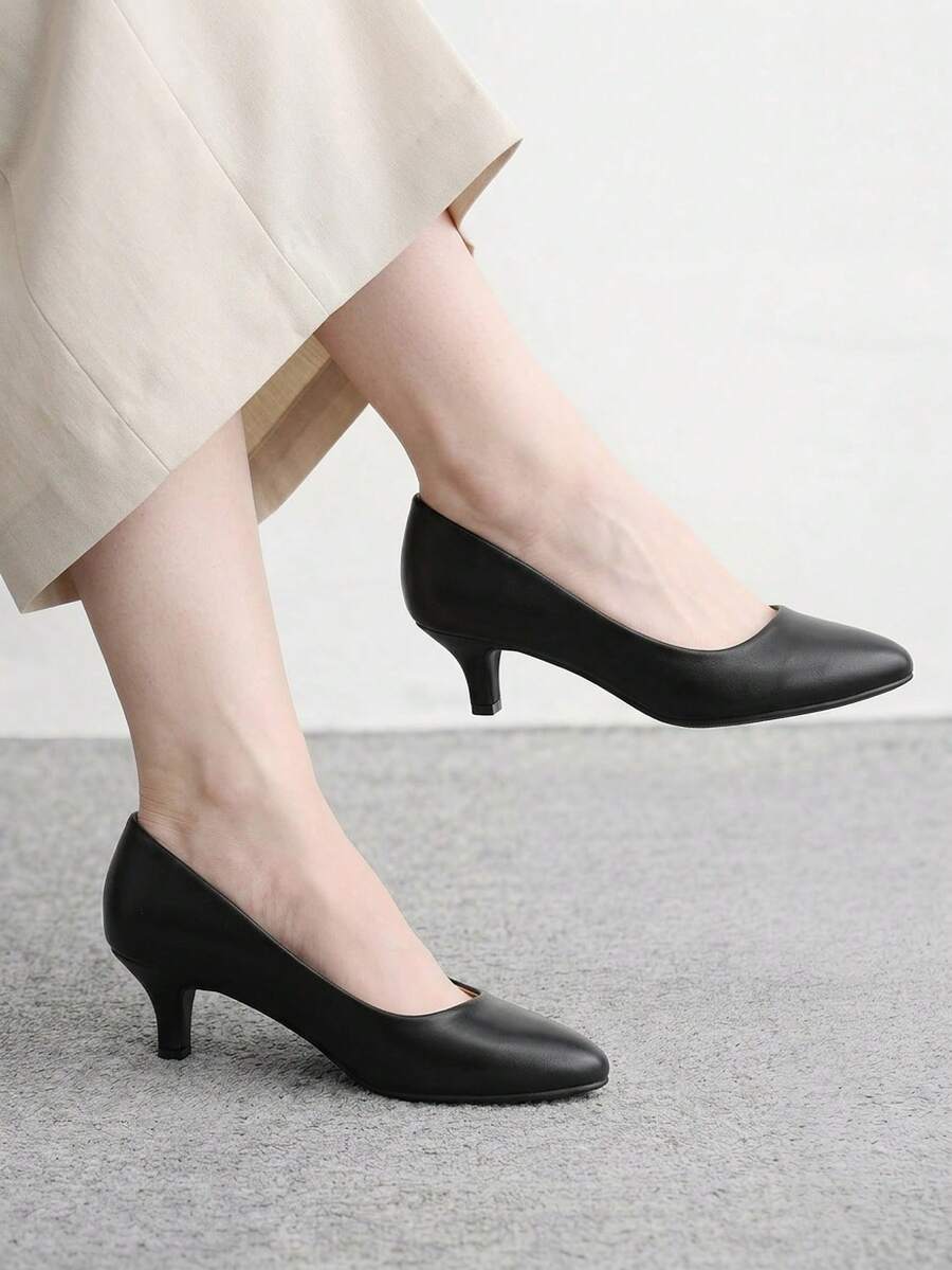 CUCCOO BIZCHIC Elegan, Sederhana dan Mewah, Modis dan Serbaguna, Sepatu Hak Tinggi Wanita Kasual untuk Kerja dan Perjalanan - Hitam - View 1