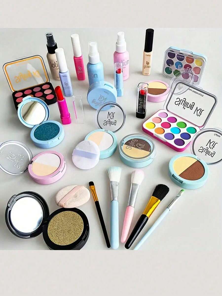 Girls' Pretend Makeup Toy Set - Fashion Makeup Toys With Carrying Case, Plastic (For Play Purposes Only) - Multicolor - View 1