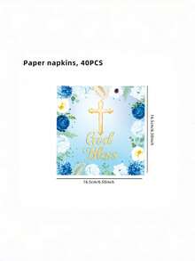 Floral Baby Shower Disposable Tableware & Paper Napkins Set, Newborn Welcome Baptism Party Decor Supplies - multicolor - View 10