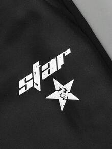 SHEIN 男童時尚休閒寬腿褲 鬆身長褲 鬆緊腰 - 黑色 - 查看 3
