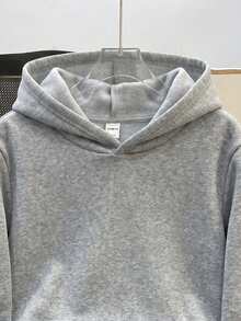 SHEIN Teen Boys Casual Loose Comfortable Versatile Solid Color All-Match Sweatshirt - Grey - View 6