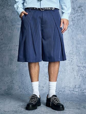 Street Life Pantaloncini estivi casual da uomo a righe con texture