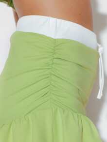 Pimkie Edition Women's Top, Ruffle Detail, Sleeveless, Regular Fit, Summer Outfit - Army Green - View 3