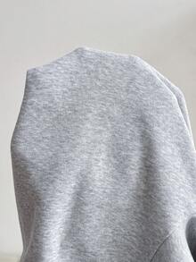 SHEIN Maternity Casual Versatile Solid Color Fleece Lined Sweatpants - Grey - View 6