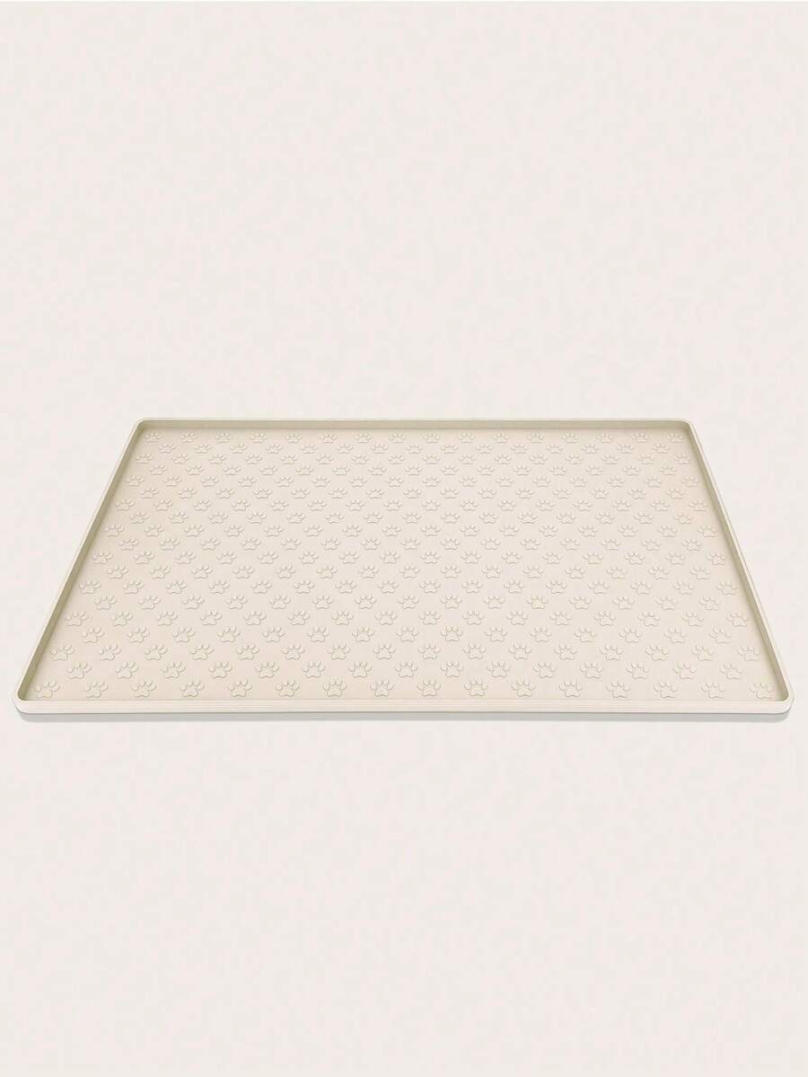 1pc Silicone Paw Detail Pet Placemat - Waterproof And Non-Slip For Daily Feeding, Food And Water Bowl Protection, Prevents Spills And Stains; Perfect For Home Use, Travel, Holiday Gatherings, Festive Parties,