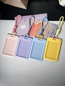 Cute Photocard Holder Keychain For Music Fans, Clear PVC Trading Card Sleeve Protector With Ring, ID Credit Badge Name Card Case For Backpack Purse Travel - Card Holder + Lanyard - View 9