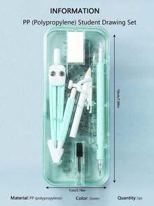 9 Pieces/Set Of School Supplies Including A Compass, Ruler, And Mathematical Drawing Tools, Suitable For Students. - Multicolor - View 21