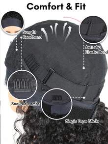Bob Straight Headband Wig Glueless 1B/30 Ombre Color Headband Wigs For Women Put On And Go Beginner Friendly Wear And Go For Daily Use - SNATURAL/30 - View 8