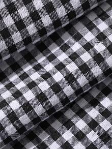 Dazy Plus Fashion Plaid Elastic Waist Loose Lantern Pants With Tapered Hem, Cropped Length Casual Spring Summer Autumn New Arrival - Black and White - View 5