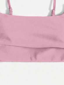 Swim Basics Top de bikini de unicolor con fruncido para mujer, verano y playa - Multicolor - Ver 4