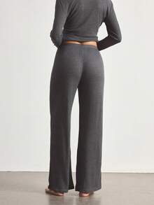 Ocili Wool Comfortable Minimalist Basic Long Pants Draping Women's Loungewear Bottoms Lounge Dark Grey Autumn - Dark Grey - View 3