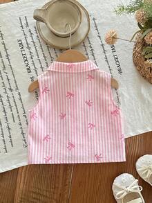 SHEIN LMoss Kids 女婴花卉印花休闲梭织衬衫，夏季 - 彩色 - 查看 2