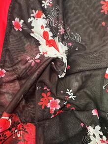 Vibekara Vestido corto estampado con efecto de cintura ceñida, sexy y romántico - Rojo - Ver 4