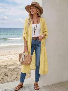 EMERY ROSE Women Coats Winter Fall Tops Fall Women Outfits Fall Outfits Office Wear Going Out Outfits - Yellow - View 5