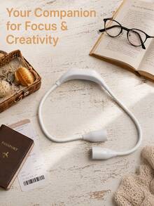 Neck Hanging LED Reading Light, Dual Flexible Gooseneck Heads Battery Operated Book Light, 3 Color Temperatures Eye Friendly Portable Neck Lamp For Bedside Reading Travel - multicolor - View 3
