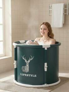 1Pc Portable Foldable Adult Bathtub, Hot And Cold Bath, Suitable For Both Indoor And Outdoor, Free-Standing Insulated Bathtub, Shower Bathtub, Bathroom Accessories, Bathroom Tools - Multicolor - View 8