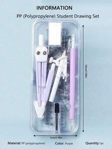 9 Pieces/Set Of School Supplies Including A Compass, Ruler, And Mathematical Drawing Tools, Suitable For Students. - Multicolor - View 18