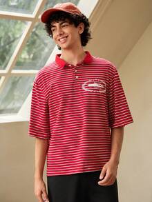 Whitmere Men's Summer Thin Striped Half-Placket Short Sleeve Casual Polo Shirt - Multicolor - View 5