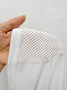 Maweii 大尺碼女款夏季休閒極簡街頭風落肩袖寬鬆火焰字母印花涼感針織T恤 - 白色 - 查看 7
