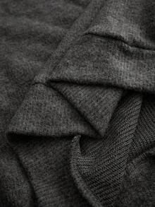 EMERY ROSE Sudadera de talla grande minimalista de unicolor con cuello redondo y manga larga, versátil para uso diario - Gris Oscuro - Ver 8