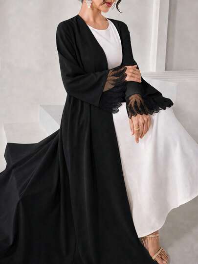 Yasmyna Elegant Lace Cuff Design Women's Arabic Abaya