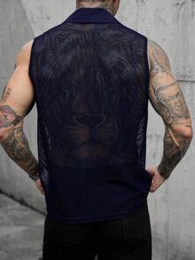 SLATEMANN Camiseta casual de unicolor versátil para uso diario para hombres - Azul Marino - Ver 2