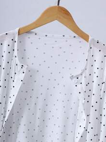 Cute Girls Fashion Elegant Cute Cool Girl Casual White Polka Dot Thin Jacket Spring Summer Autumn All Seasons 8-12 Years Old Party Formal - White - View 6
