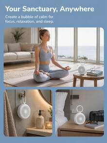 JMMO 1PC Portable White Noise Machine, 5 Soothing Sounds Including Fetal Tone, Rain, White Noise, Summer Night Insects & Water Flow, USB Rechargeable Sleep Soother With Clip-On Design, Relieve Anxiety, Promote Deep Sleep, Noise Isolation - multicolor - View 2