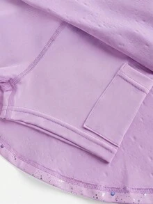 SHEIN 少女运动服 透气弹力星星印花紫色半身裙 适合瑜伽、舞蹈、室内活动 - 淺灰紫 - 查看 5